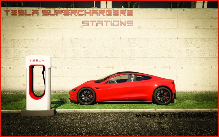 Зарядные станции Tesla Supercharger [Add-On SP / FiveM]
