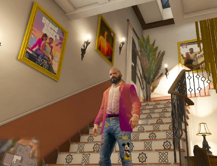 Постеры GTA VI в доме Майкла