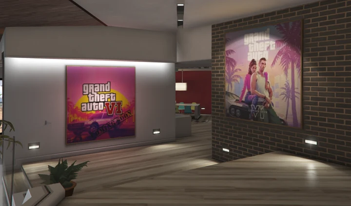 Постеры GTA VI в доме Франклина