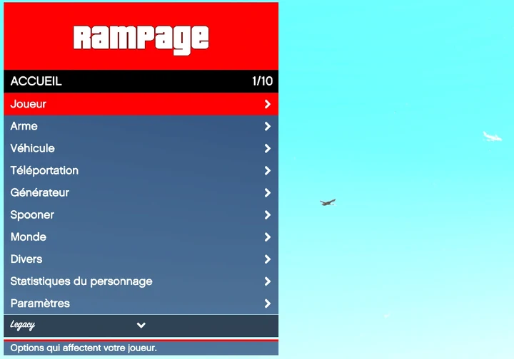 Французский перевод Rampage Trainer