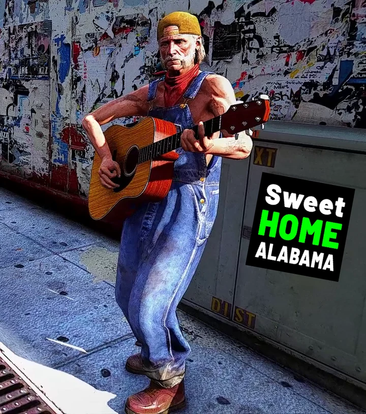 Sweet Home Alabama на фоновой гитаре, 432 Гц