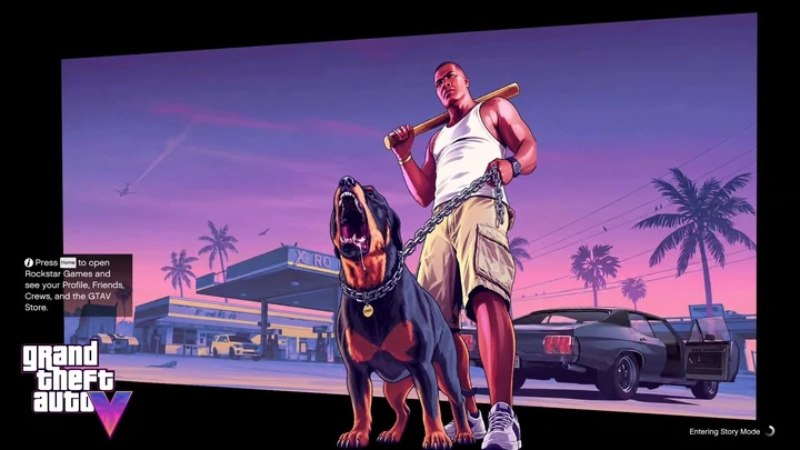 Экран загрузки, музыка и значок в стиле GTA VI
