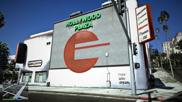 Замена Vinewood Plaza на Hollywood Plaza