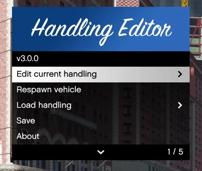 Real Time Handling Editor - перевод на бразильский португальский