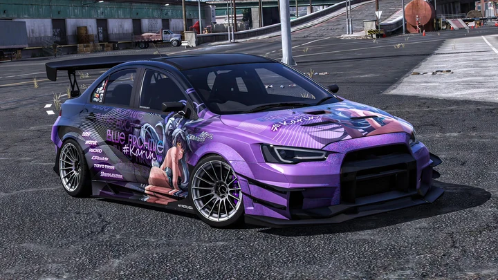 [Itasha] Ливрея Karin из Blue Archive для Mitsubishi Lancer Evolution X