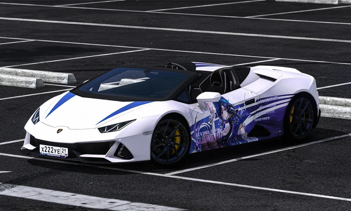 Ливрея Clorinde из Genshin Impact для Lamborghini Huracan Evo Spyder 2020 [Itasha]