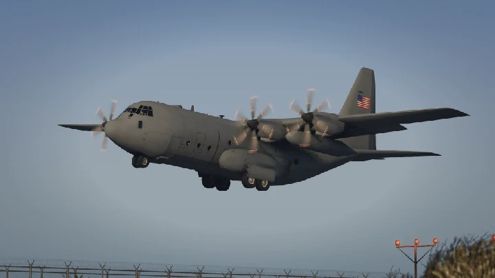 C-130J в немаркированной раскраске ВВС США