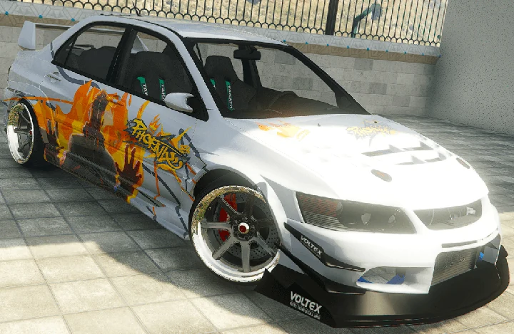 Раскраска Феникса из Valorant для Mitsubishi Lancer Evolution IX Voltex