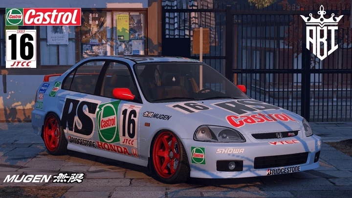 Раскраска JTCC Team Castrol Mugen 1994 для Honda Civic Ferio