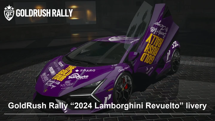 Ливрея GoldRush Rally 2024 для Lamborghini Revuelto