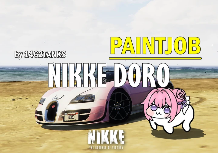 Ливрея NIKKE Doro для Bugatti Veyron Vitesse [2K / Replace / Honkai Impact 3]
