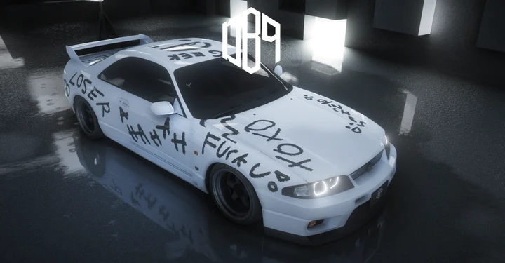 Ливрея с эффектом распылённой краски для Nissan Skyline GT-R R33 V-Spec 1995