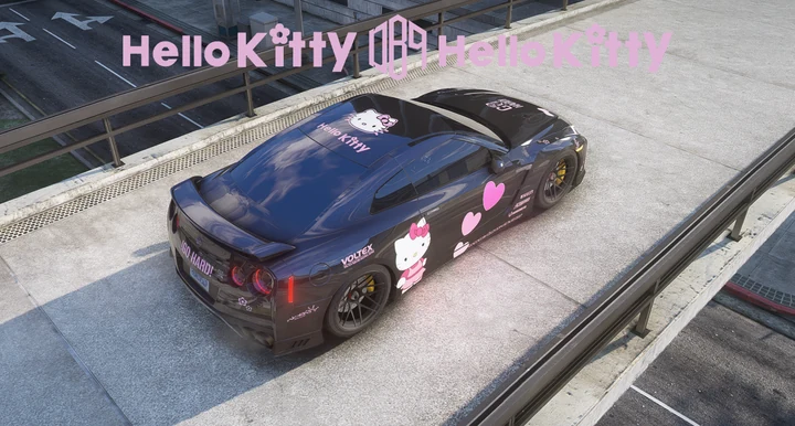 Уличная гоночная ливрея Hello Kitty для Nissan GT-R 2017