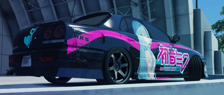 Ливрея Hatsune Miku V1 для Nissan Skyline ER34 от [YCA]Vsoreny