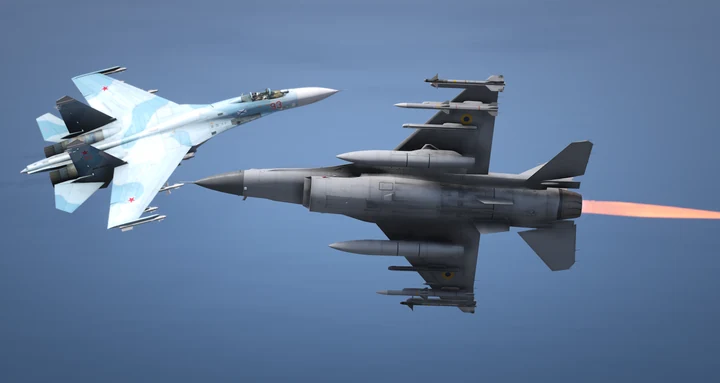 Украинские F-16 UA-80 3596 и 3599