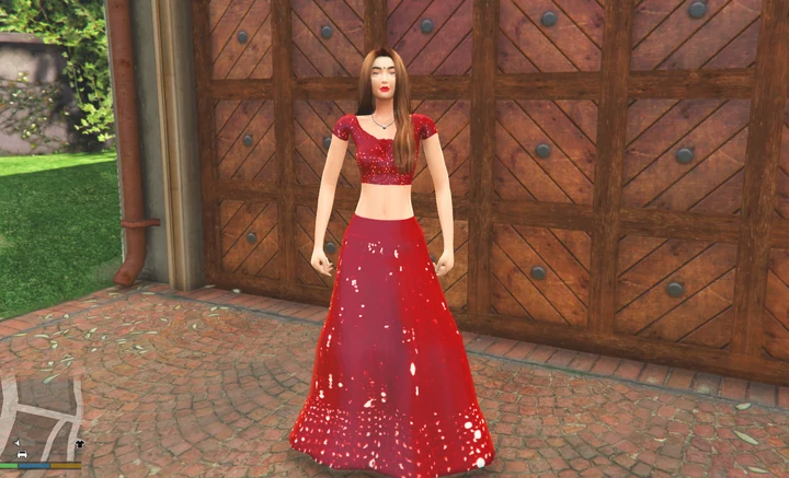 Девушка в индийском платье Lehenga из The Sims 4 [Add-On Ped]