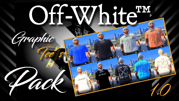 Набор футболок Off-White с принтами для мужских MP-персонажей