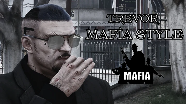 Мафиозные татуировки, причёска и чёрный костюм для Тревора