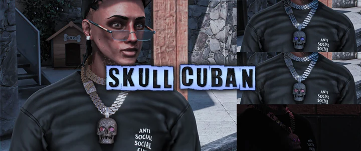 Кубинская цепь Iced Out Skull для мужского MP-персонажа