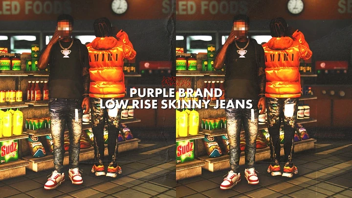Зауженные джинсы Purple Brand с низкой посадкой для MP Male