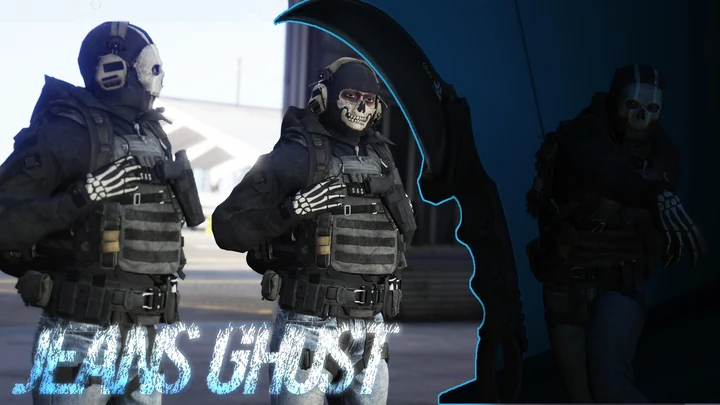 Городской комплект Ghost с джинсами из Modern Warfare II для MP Male