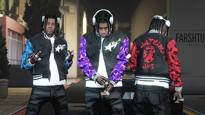 Атласная университетская куртка BAPE