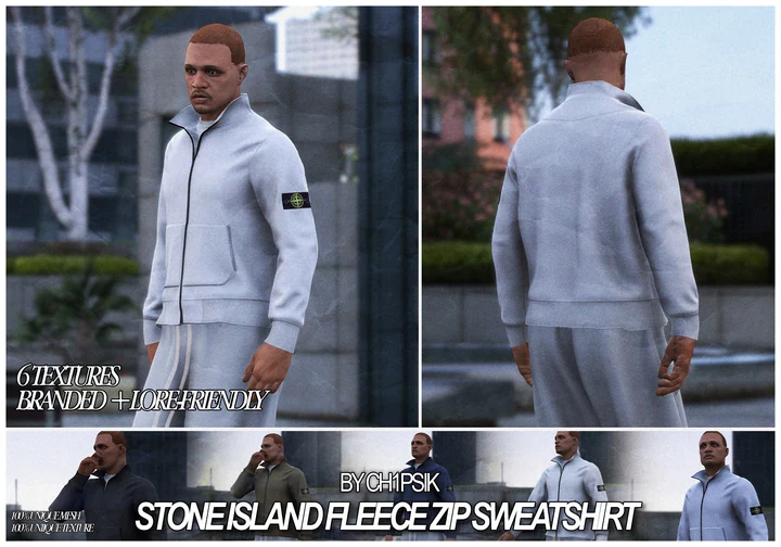 Флисовая кофта Stone Island на молнии [MP Male]