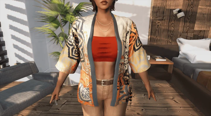 Открытое атласное кимоно для MP Female