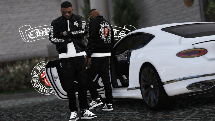 Атласная куртка Chrome Hearts для Franklin