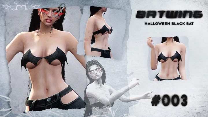 Топ без бретелей с рукавами-крыльями для MP Female - Halloween