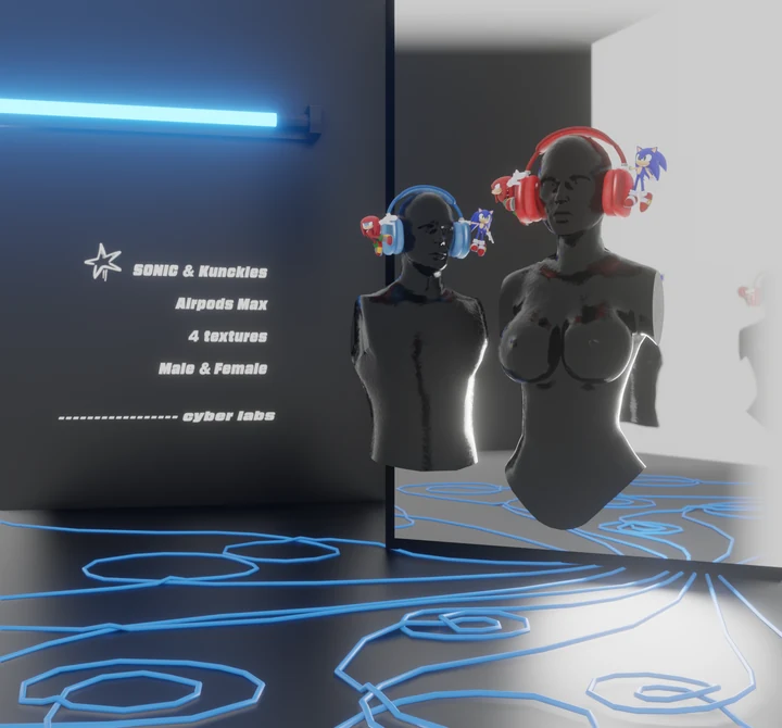 AirPods Max в стиле Sonic и Knuckles для MP Male/Female