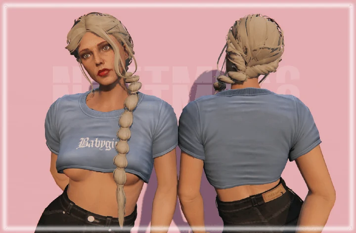 Длинные волосы с косами для MP Female