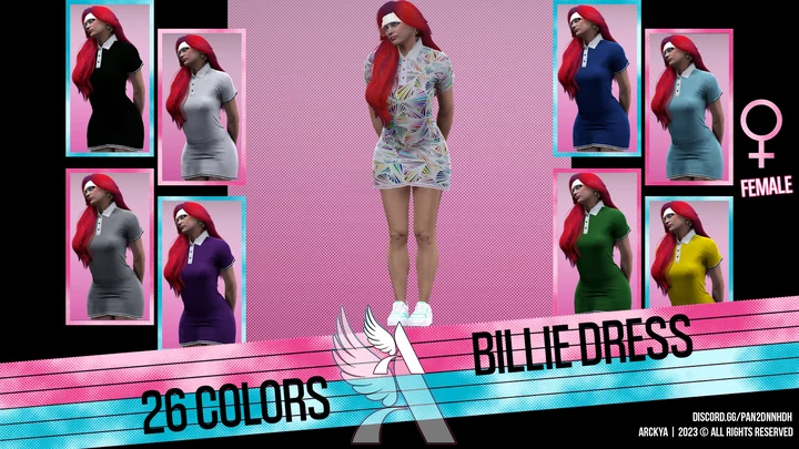 Текстуры платья Billie для MP Female