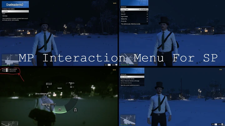 Меню взаимодействия из GTA Online для сюжетного режима