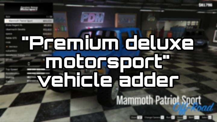 Добавление машин в автосалон Premium Deluxe Motorsport