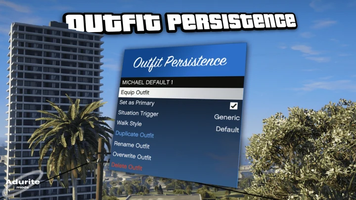 Outfit Persistence - постоянное сохранение одежды