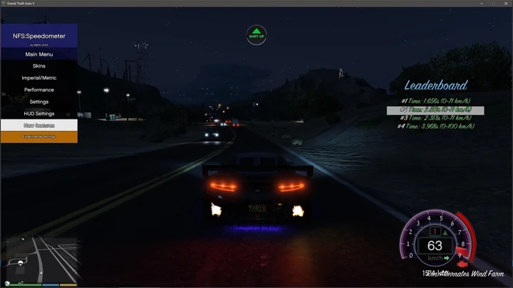 Спидометр NFS с тахометром, передачей и таймером
