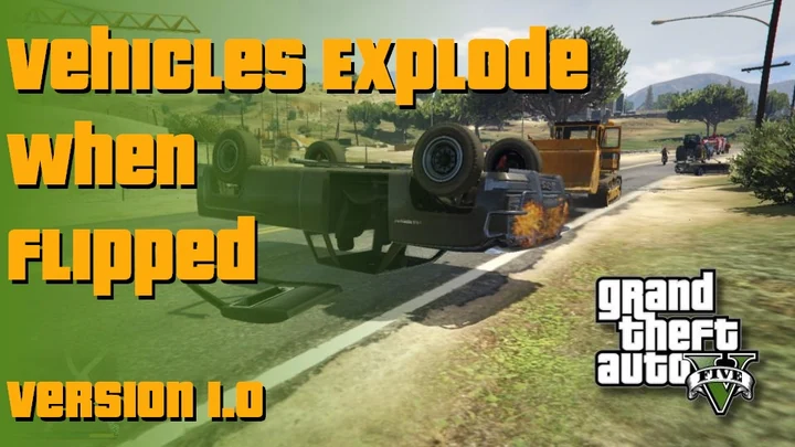 Взрыв перевернутого транспорта в стиле GTA эпохи 3D
