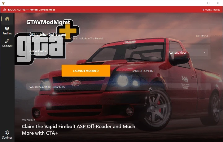 GTA V Mod Swap Mgmt - управление наборами модов
