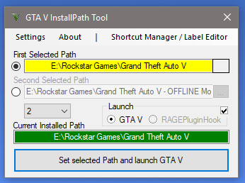 Инструмент изменения пути установки GTA V