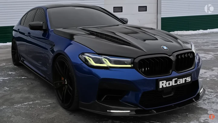 Звук выхлопной системы BMW M5 F90 с даунпайпами