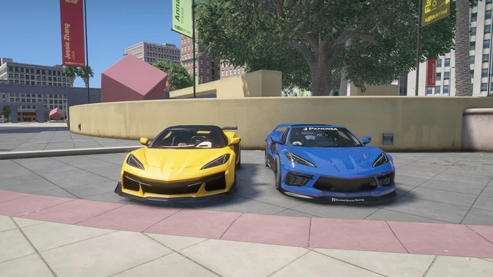 Набор Chevrolet Corvette Z06 Convertible и Pandem Corvette C8 Rocket Bunny [Add-On | Анимированная крыша]