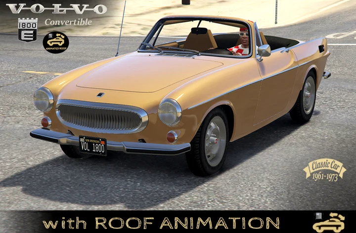 Volvo 1800 Cabriolet [Add-On | Анимация крыши | LOD]