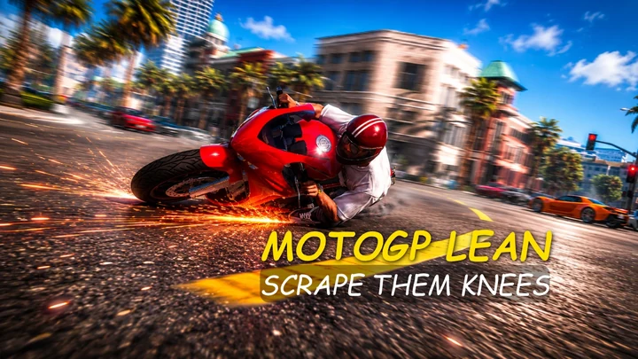 Наклоны мотоциклов в стиле MotoGP