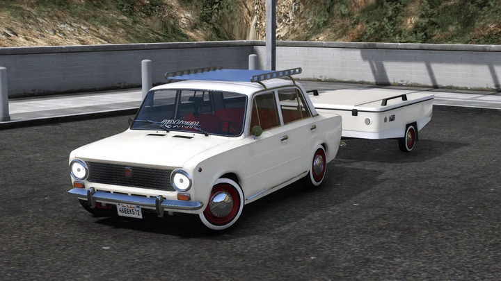 LADA 2101 «Классика» 1972 года с прицепом [Add-On | Extras | Шаблон]